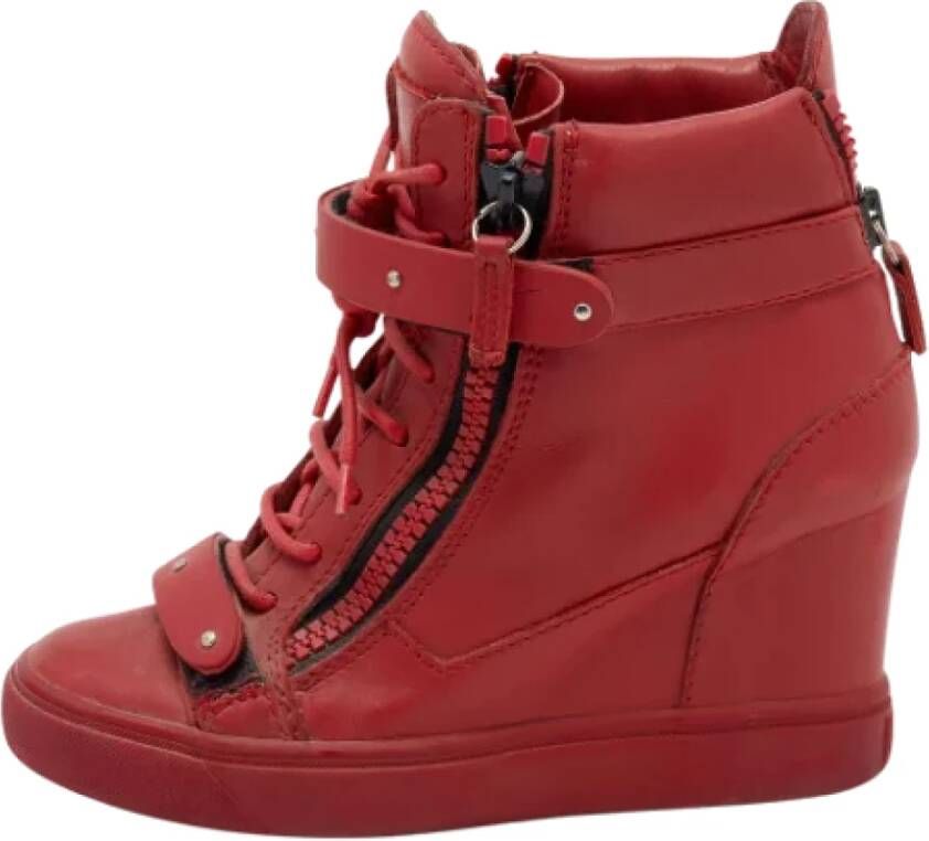 Giuseppe Zanotti Pre-owned Leather sneakers Red Dames