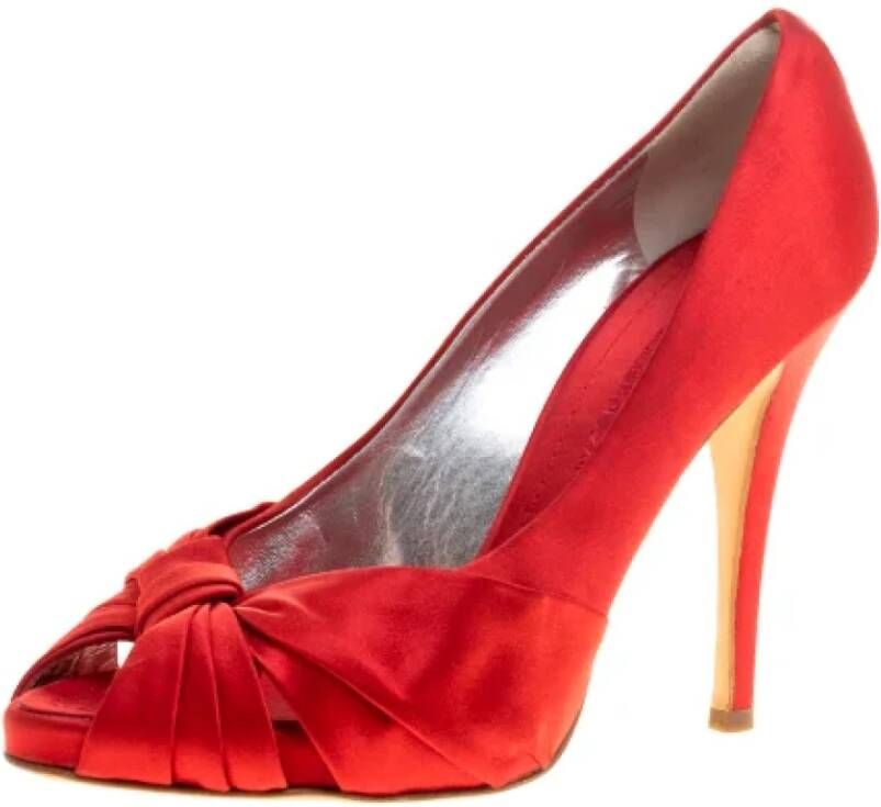 Giuseppe Zanotti Pre-owned Satin heels Red Dames