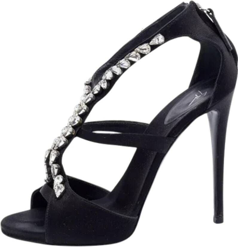 Giuseppe Zanotti Pre-owned Satin sandals Black Dames