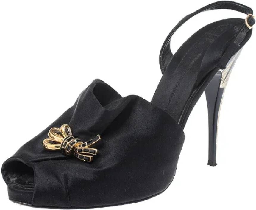 Giuseppe Zanotti Pre-owned Satin sandals Black Dames