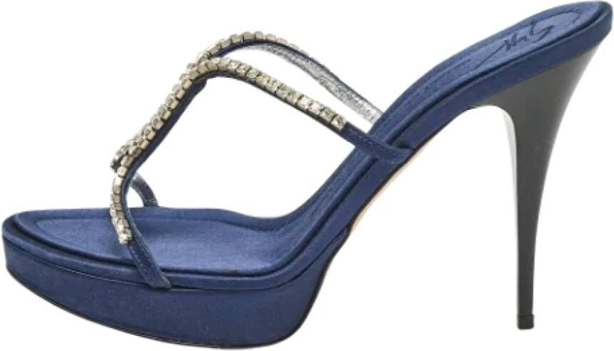 Giuseppe Zanotti Pre-owned Satin sandals Blue Dames