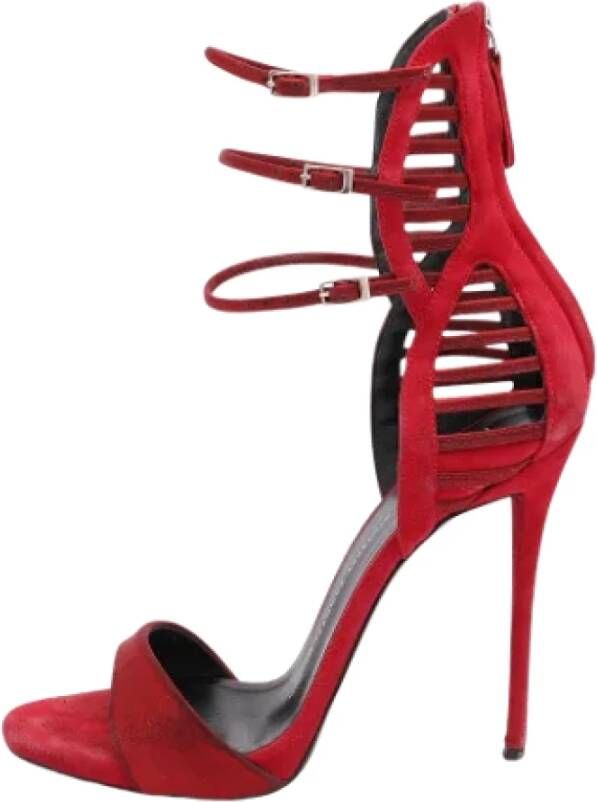 Giuseppe Zanotti Pre-owned Satin sandals Red Dames