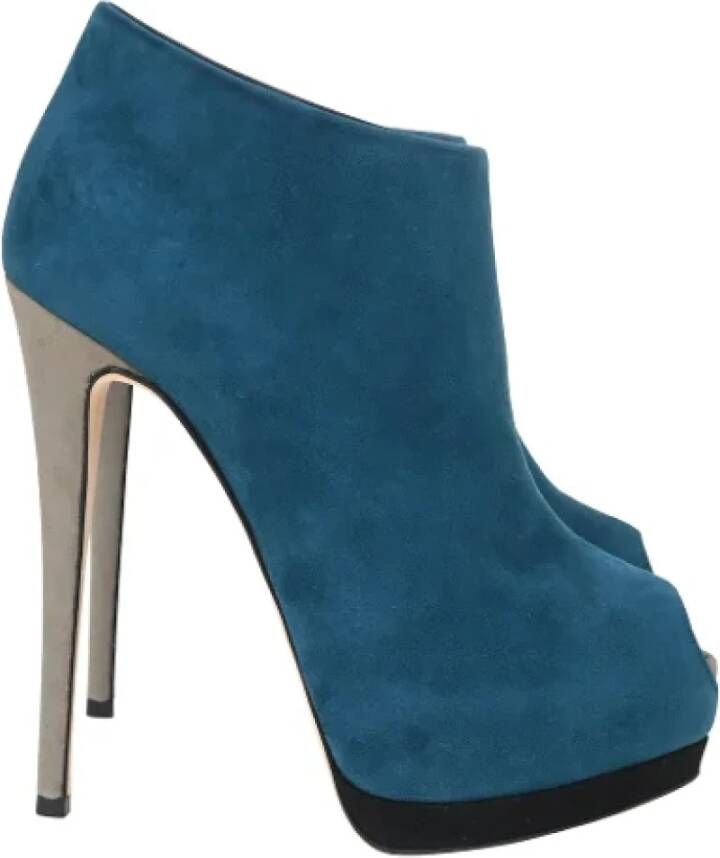 Giuseppe Zanotti Pre-owned Suede boots Blue Dames