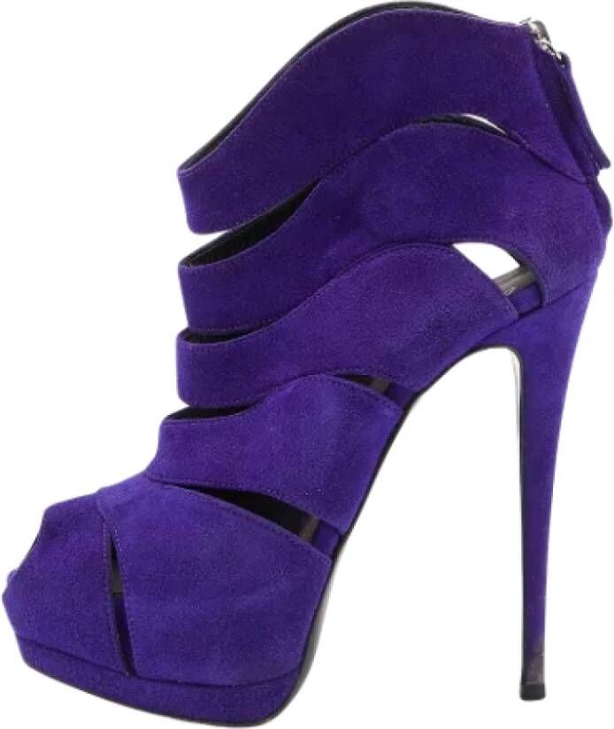 Giuseppe Zanotti Pre-owned Suede boots Purple Dames