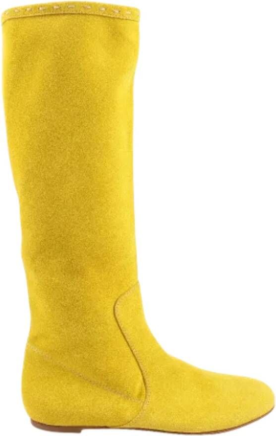 Giuseppe Zanotti Pre-owned Suede boots Yellow Dames