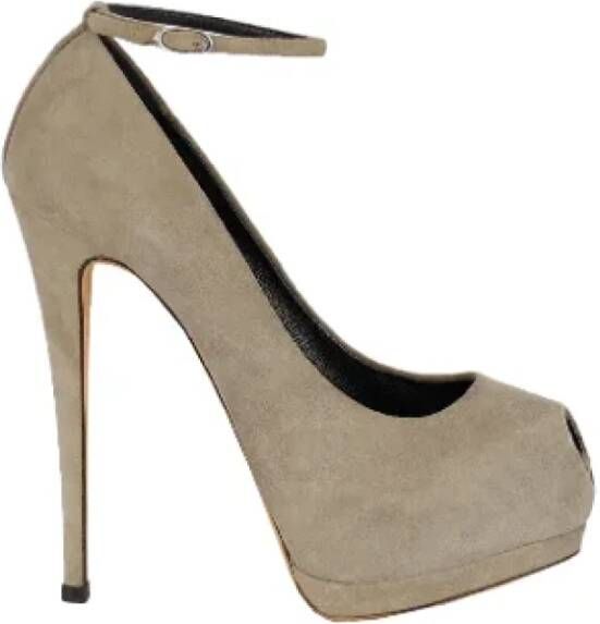 Giuseppe Zanotti Pre-owned Suede heels Beige Dames