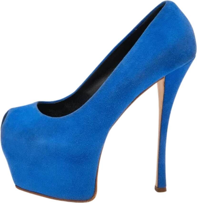 Giuseppe Zanotti Pre-owned Suede heels Blue Dames