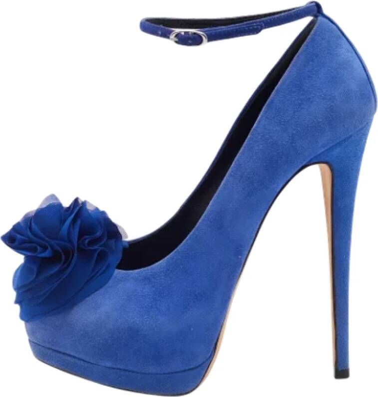 Giuseppe Zanotti Pre-owned Suede heels Blue Dames