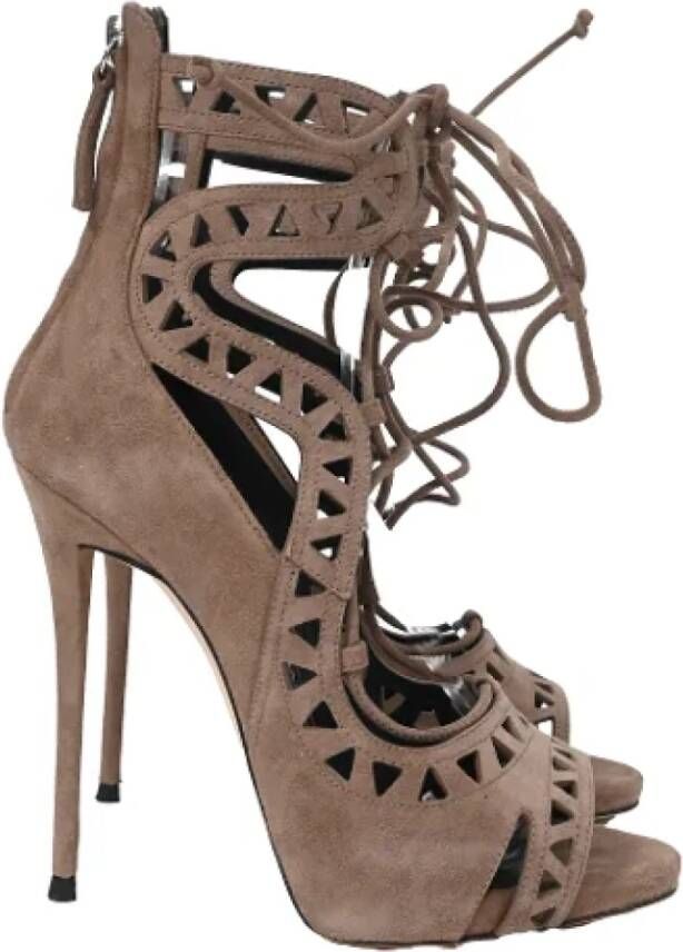 Giuseppe Zanotti Pre-owned Suede heels Brown Dames