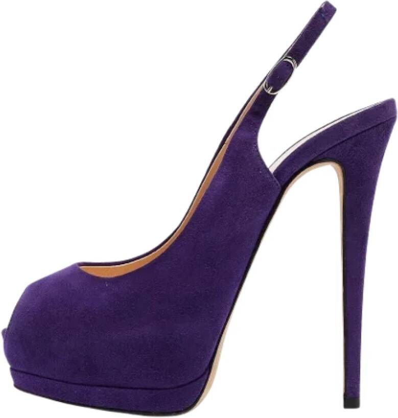 Giuseppe Zanotti Pre-owned Suede heels Purple Dames