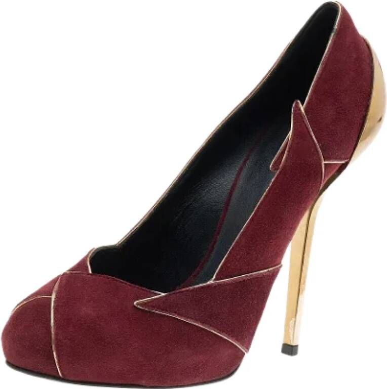 Giuseppe Zanotti Pre-owned Suede heels Red Dames