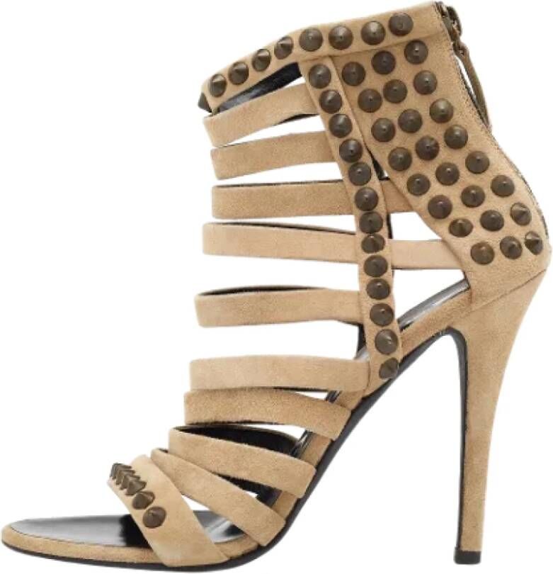 Giuseppe Zanotti Pre-owned Suede sandals Beige Dames