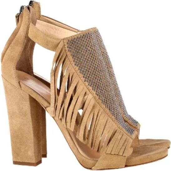 Giuseppe Zanotti Pre-owned Suede sandals Beige Dames