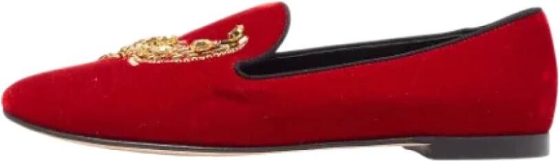 Giuseppe Zanotti Pre-owned Velvet flats Red Dames