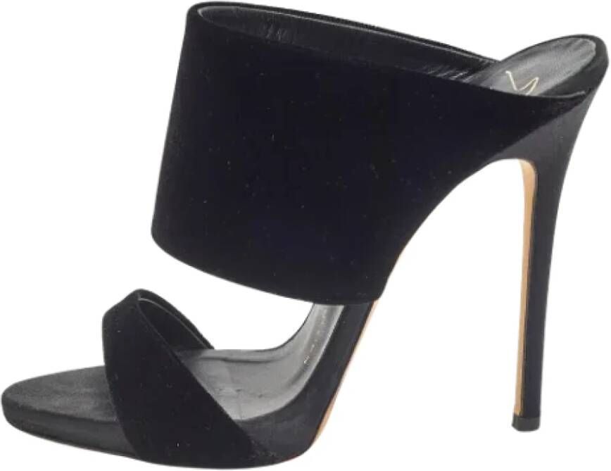 Giuseppe Zanotti Pre-owned Velvet sandals Black Dames