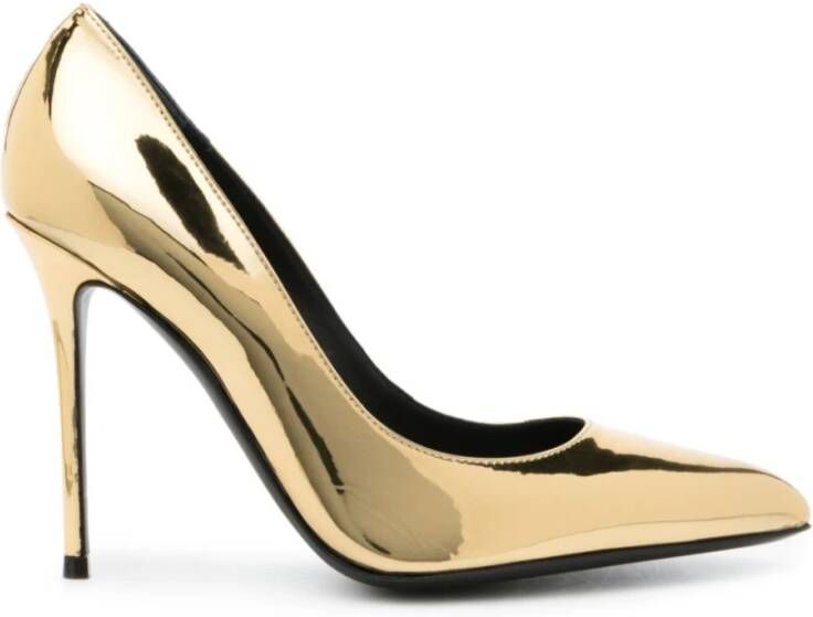 Giuseppe zanotti Gouden Metallic Leren Pumps met Hoge Stiletto Hak Yellow Dames