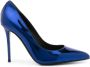 Giuseppe zanotti Blauwe Metallic Leren Pumps met Puntige Neus Blue Dames - Thumbnail 1