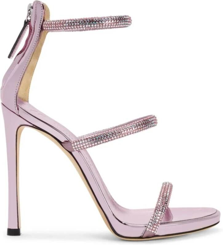 Giuseppe zanotti Roze Harmony Strass Sandalen Pink Dames