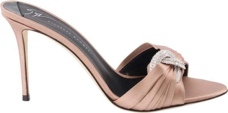 Giuseppe zanotti Satijnen Knoop Sandalen met Metalen Details Pink Dames