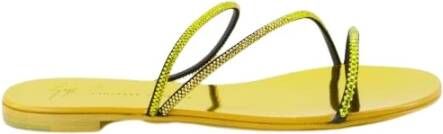 Giuseppe zanotti Gele Strass Platte Sandalen Yellow Dames