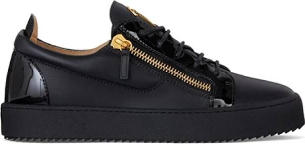 Giuseppe zanotti Veters Rits Leren Basket Sneakers Black