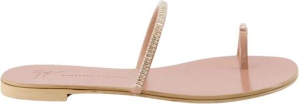 Giuseppe zanotti Sprankelende Rhinestone Slippers Beige Dames