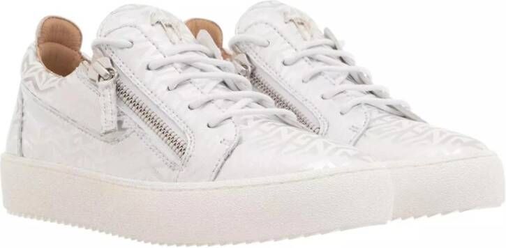 Giuseppe zanotti Symbol S.L Wit Zilver Leren Sneakers White Dames