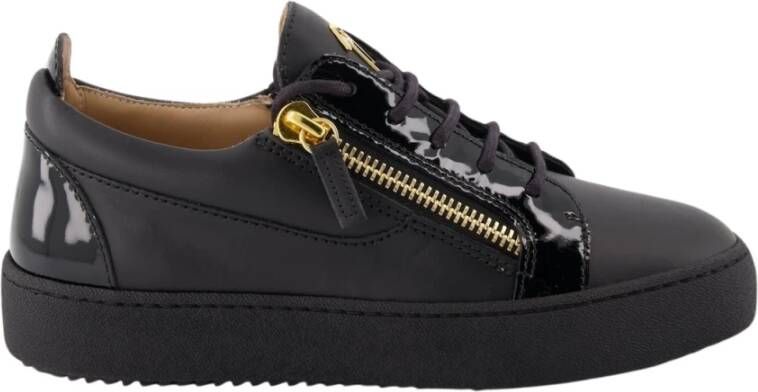 Giuseppe zanotti Veters Rits Leren Basket Sneakers Black