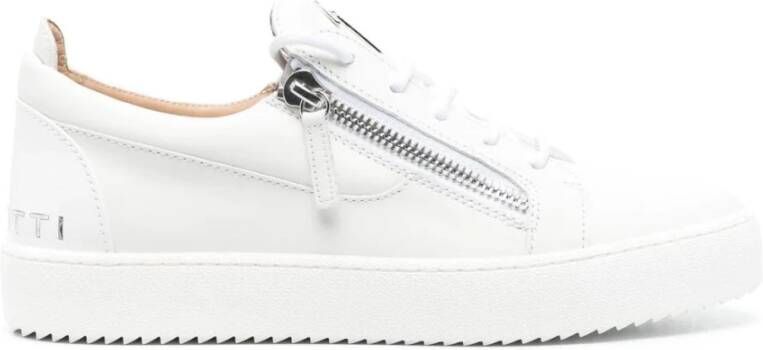 Giuseppe zanotti Witte Casual Gesloten Platte Sneakers White Heren