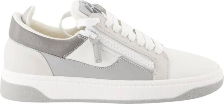 Giuseppe zanotti Witte en grijze leren sneakers Gray Heren