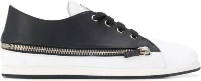 Giuseppe zanotti Witte Leren Rits Casual Sneakers White Dames