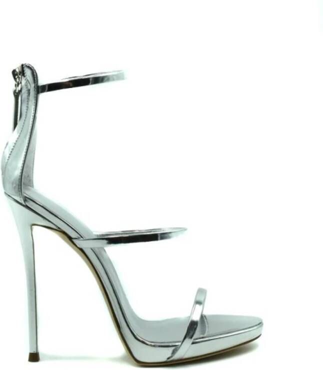 Giuseppe zanotti Zilveren Hoge Hak Sandalen Gray Dames