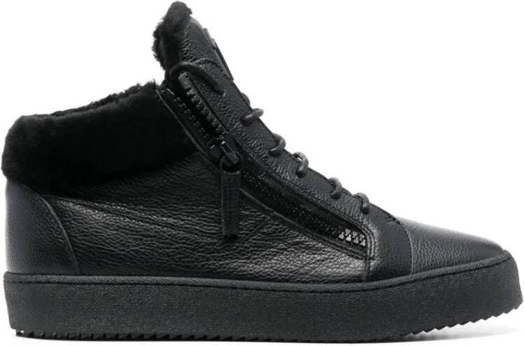 Giuseppe zanotti Zwarte Elegante Gesloten Platte Sneakers Black Heren