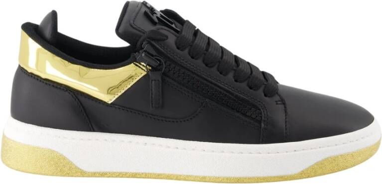 Giuseppe zanotti Zwarte en Gouden Spiegeleffect Sneakers Black Heren