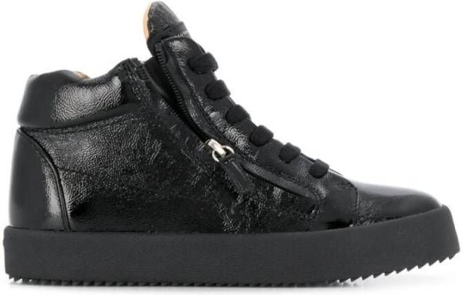 Giuseppe zanotti Zwarte leren casual trainers Black Dames