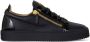 Giuseppe zanotti Zwarte leren lage sneakers met zijrits Black Heren - Thumbnail 1