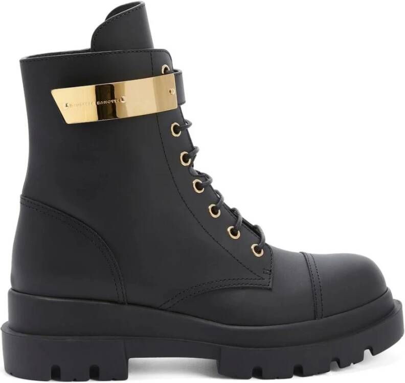 Giuseppe zanotti Zwarte Veter Bikerlaarzen Black Dames