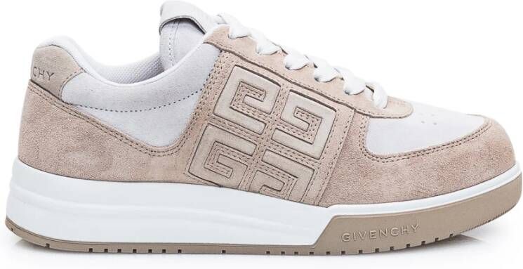 Givenchy Beige Suède Sneakers met 4G Logo Beige Dames