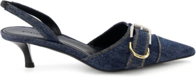 Givenchy Blauwe Slingback Kitten Heel Schoenen Blue Dames