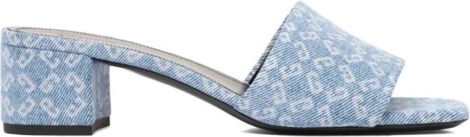 Givenchy Blauwe Slip-On Lage Blokhak Sandalen Blue Dames