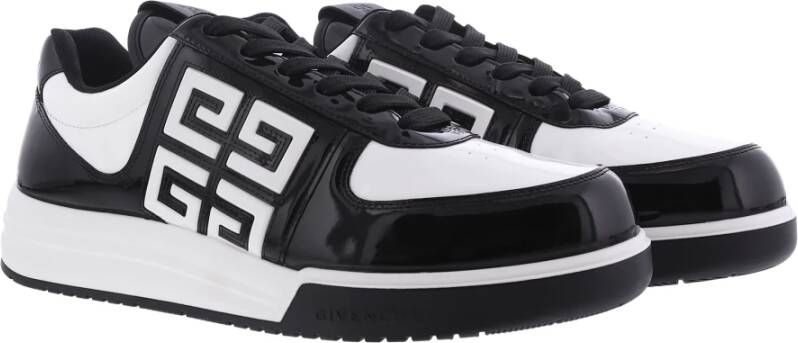 Givenchy Zwarte 4G Geëmbosseerde Leren Sneakers Zwart Heren