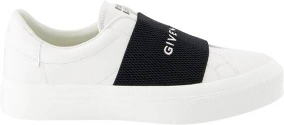 Givenchy Elastische Bruid Ronde Neus Leren Sneakers White Heren