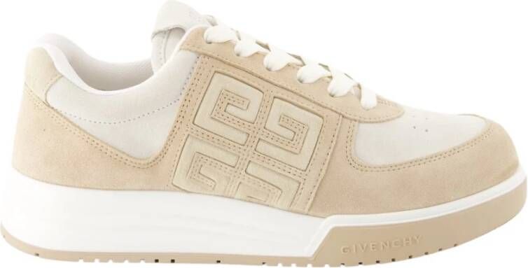 Givenchy Bicolor Leren en Suède Sneakers Beige Dames