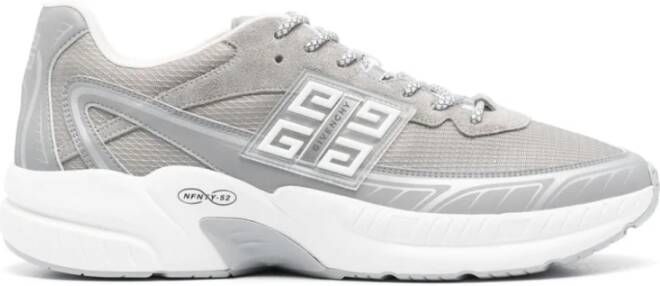 Givenchy Grijze Sneakers Mesh Leren Afwerking Gray Heren