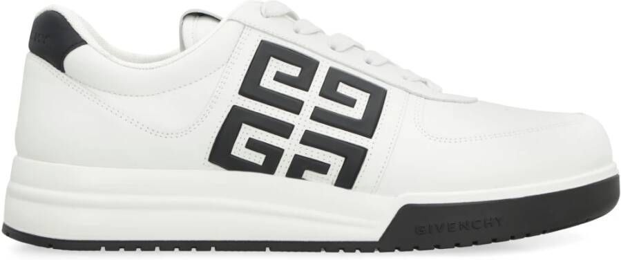 Givenchy Zwarte Leren Sneakers met Contrasterend Logo Black Heren