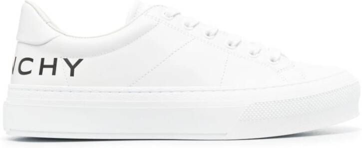 Givenchy Logo-Print Leren Lage Sneakers Wit Dames