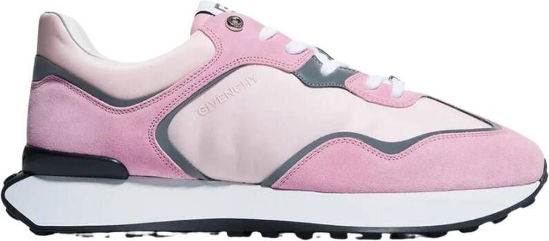 Givenchy Roze Geborduurde Leren Sneaker Pink Heren