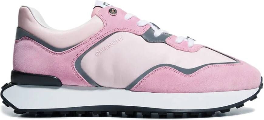 Givenchy Roze Suède Sneakers met Stoffen Details Pink Dames