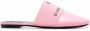 Givenchy Slippers Signature Logo Flat Mules Leather in roze - Thumbnail 1