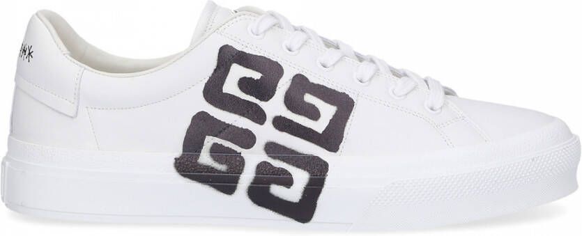 Givenchy Witte kalfsleren City Sport Graffiti Effect Sneakers White Heren